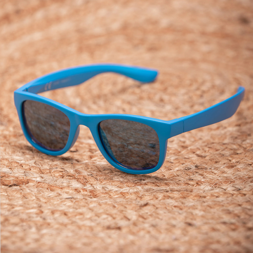 Occhiali Da Sole Polarizzati Kiddus Per Neonati - UV400 100% Protezione, Fascia Removibile, Azzurro Con Pesce - Foto 4