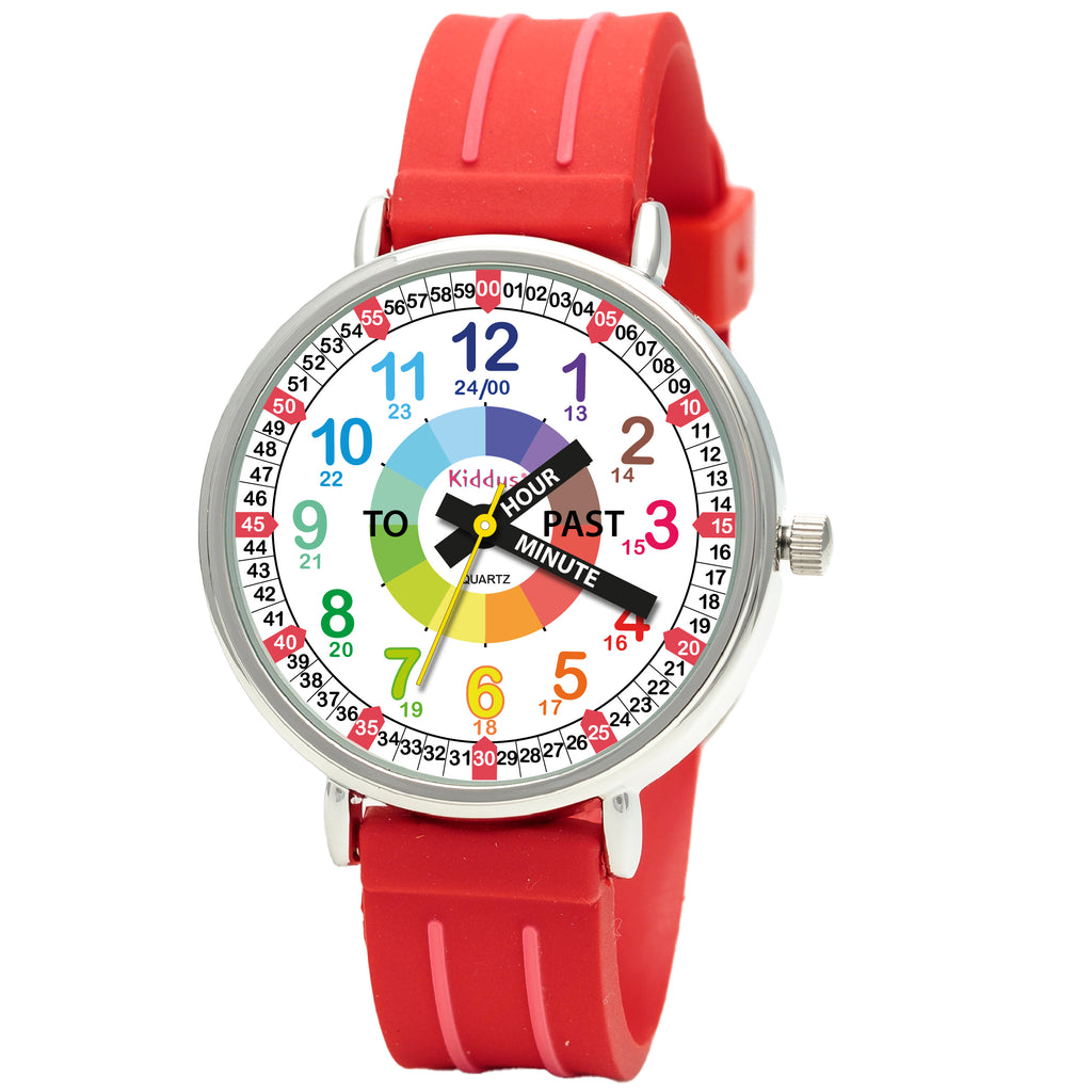 KIDDUS Educatief Kinder Horloge voor Jongens en Meisjes. Engels versie KIDDUS Educatief Kinder Horloge voor Jongens en Meisjes. Engels versie