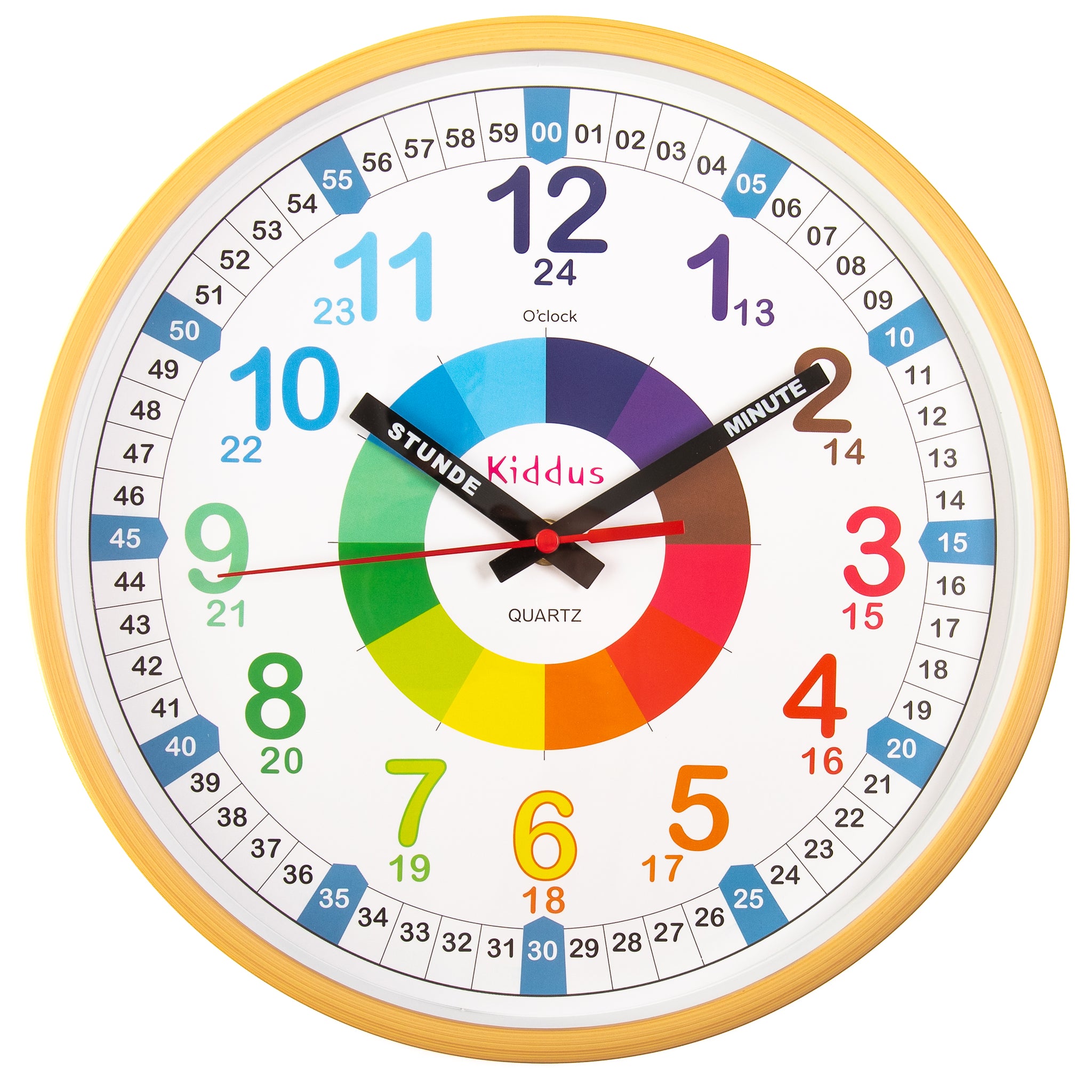 Coogam Horloge En Bois Montessori - Puzzle Éducatif Formes, Couleurs, Nombres & Apprentissage De L'Heure - Jouet Bébé 1-6 Ans