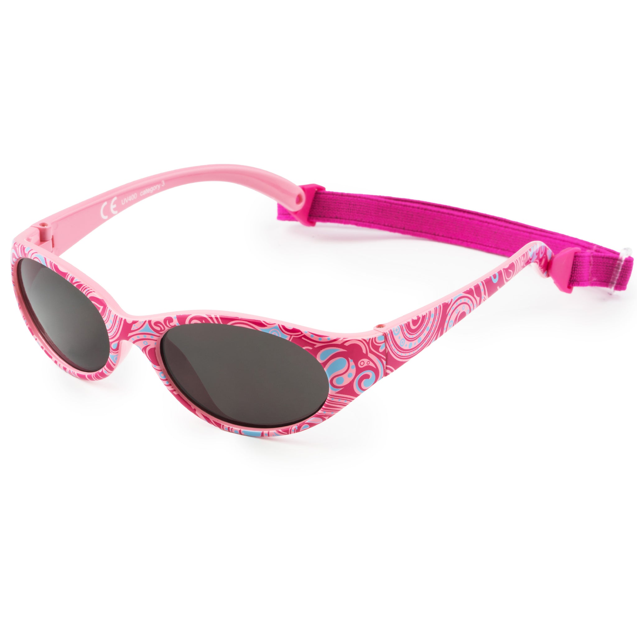 Lunettes De Soleil Polarisées Pour Bébé 1-3 Ans - Anti-UV400, Monture En TPEE - Sangle Réglable, Couleur Rose - Protection Sûre Et Confortable