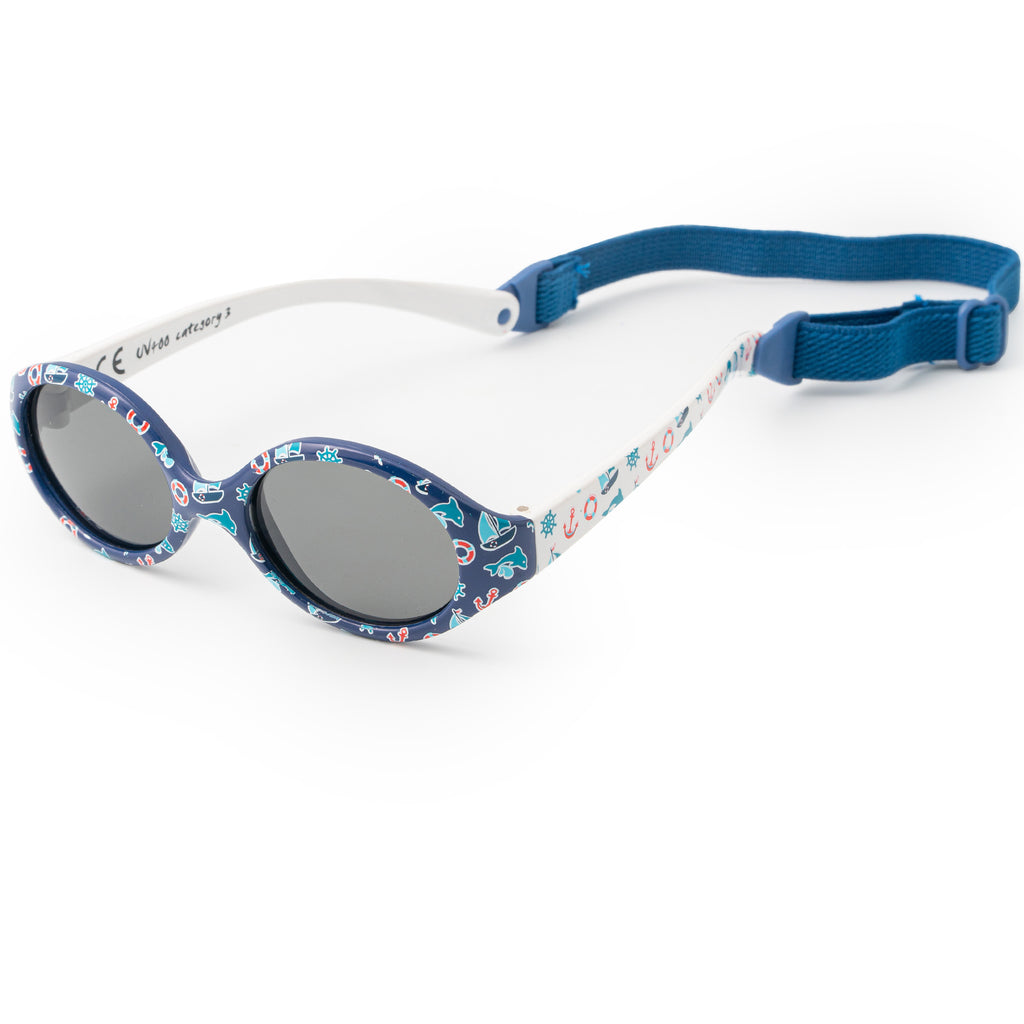 Occhiali Da Sole Bambini 0-36 Mesi - UV400, Cinturino Regolabile, Flessibile E Sicuro (Blu) - Foto 7