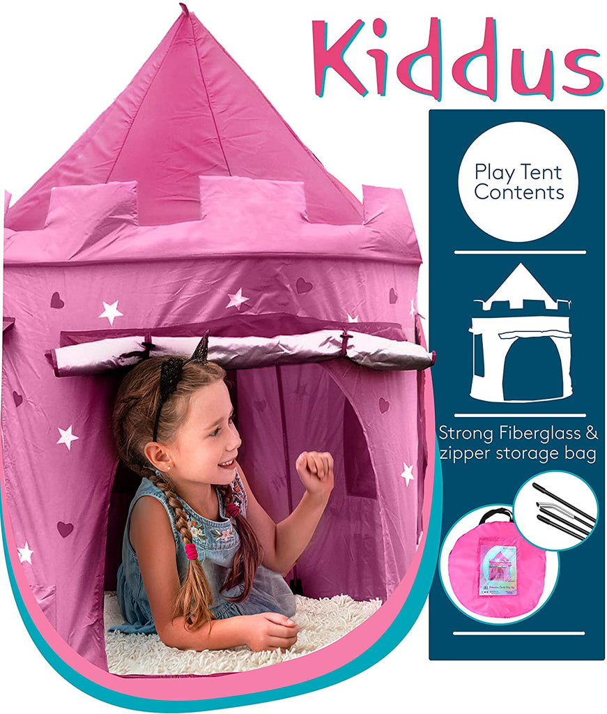 princess castle tent girl having fun